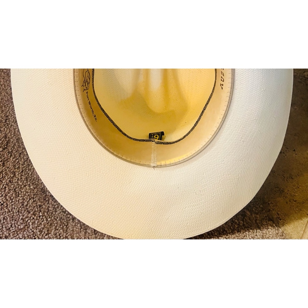 Hat 'N' Hand 20x Straw Cowboy Hat Leather Hat Band Size 6-7/8.mnm